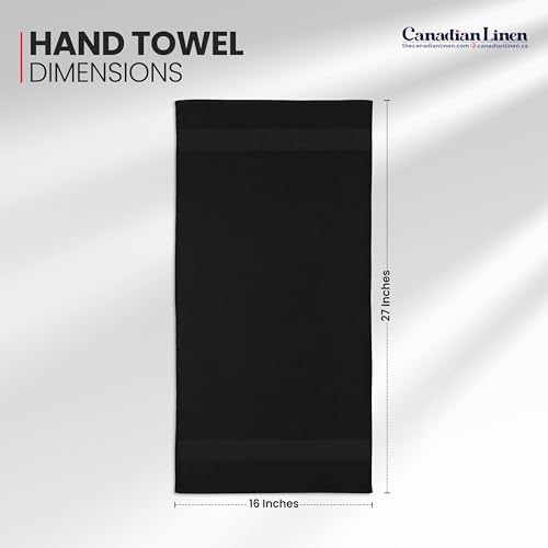 Imperial 6-Pack Black Hand Towels Terry Cotton Eco-Friendly Hypoallergenic