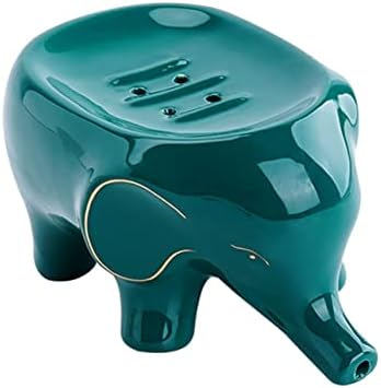 LIFKOME Ceramic Elephant Drainage Soap Box Self-Draining Bath Organizer