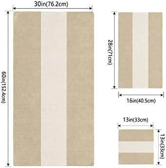 ZOE GARDEN Rustic Farmhouse Linen Bathroom Towel Set 3-PC