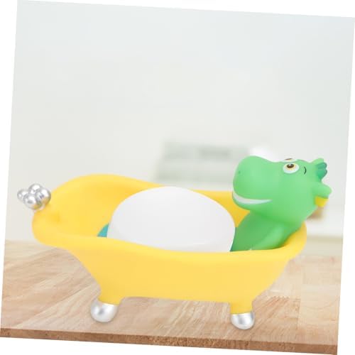 Ciieeo Dinosaur bathtub-shaped bath soap case for kids fun and compact