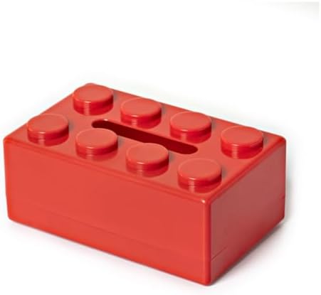 Red Building Block Tissue Box Organizer