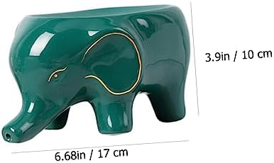 LIFKOME Ceramic Elephant Drainage Soap Box Self-Draining Bath Organizer