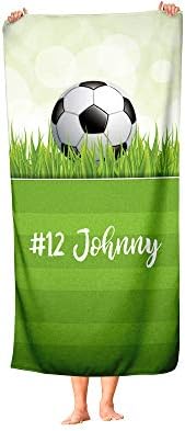 Personalized Soccer-Themed Travel Towels for Kids Red Beach Fun