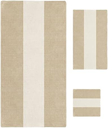 ZOE GARDEN Rustic Farmhouse Linen Bathroom Towel Set 3-PC