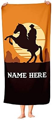 Personalized Corner Extra Large Cowboy Horse Towel