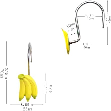 Banana Shower Hooks 12 Pack - Playful Monkey Bathroom Decor 1