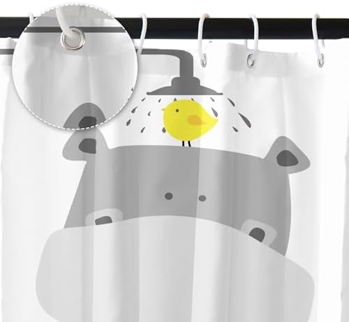 Hippo Bathroom Shower Curtain Cute Hippo Design