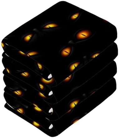 Dark Cats Glowing Eyes Washcloths 2 Pack