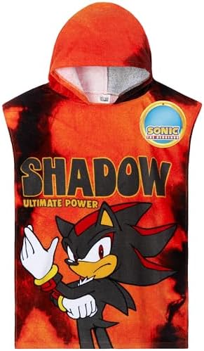 Get Trend Sonic Kids Bath Beach Towels Red Shadow Hoodie Ages 4-9