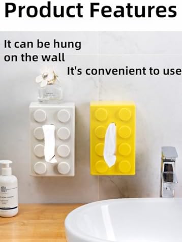 Red Building Block Tissue Box Organizer