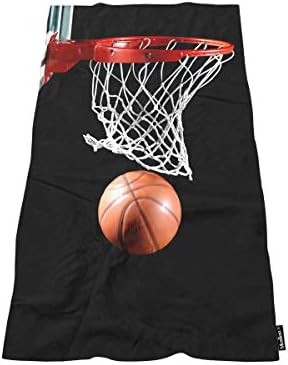 Moslion Comfy Basketball Hoop Bath Towels in Black