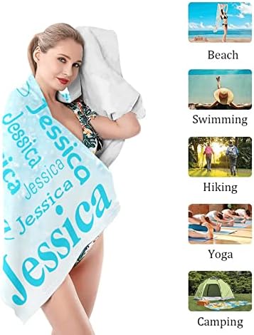 XOZOTY Personalized Beach Towels - Unique Name on Towels 30x60 inch