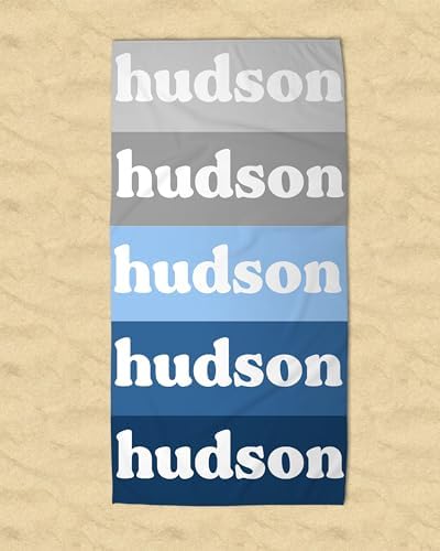 Personalized Ombre Beach Towel for Boys