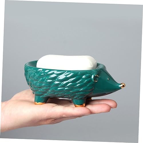 Ceramic Hedgehog Soap Holder for Bathroom Kitchen Decor