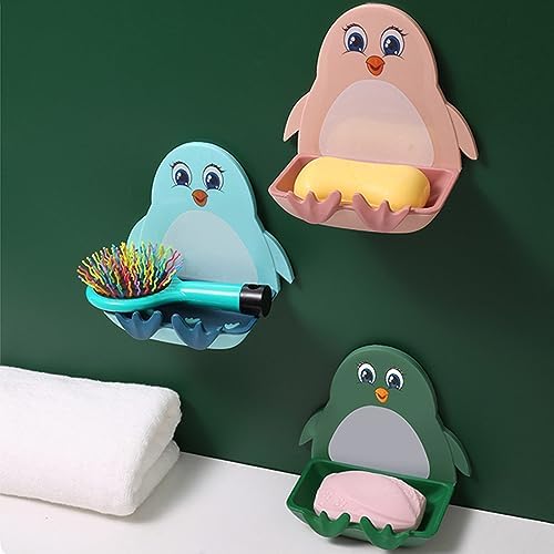 Wall Mounted Penguins Soap Box Decorative for Kids