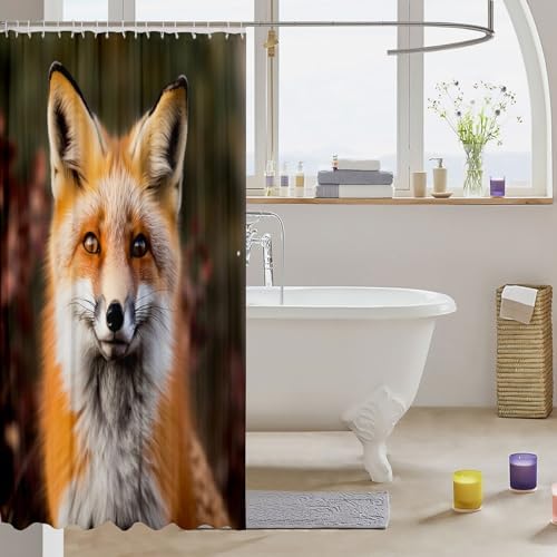 Vibrant Woodland Fox Shower Curtain