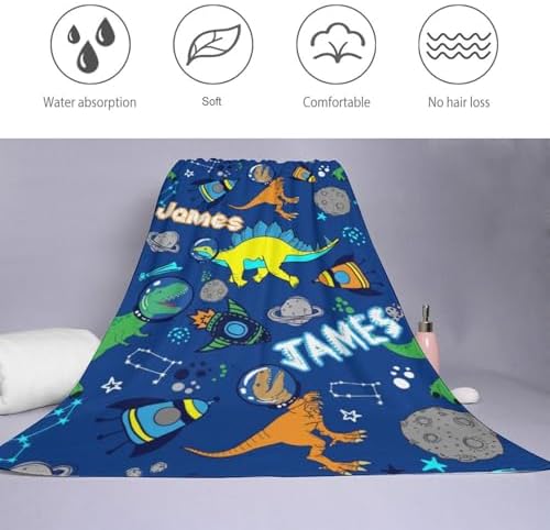 Personalized Dinosaur Beach Towel for Kids Boys