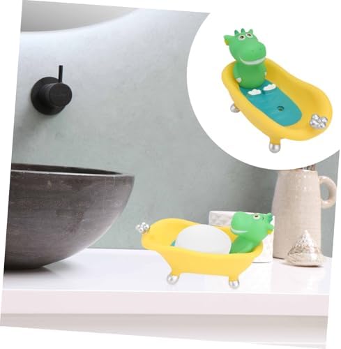 Ciieeo Dinosaur bathtub-shaped bath soap case for kids fun and compact