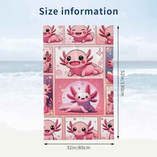 Axolotl Beach Towel 32x52in