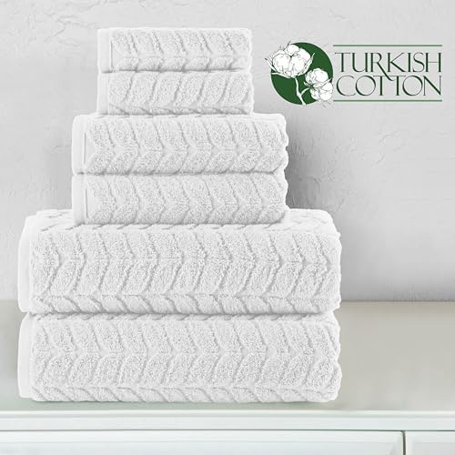 Elegant Comfort Luxury 6-Piece Turkish Cotton Towel Set - White