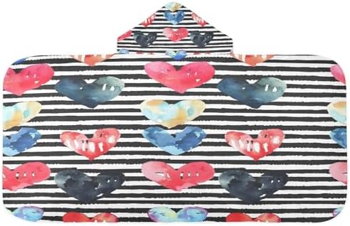 Heart-Printed Toddler Beach Towel Thick Eco-Friendly