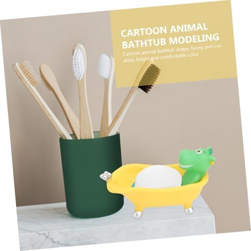 Ciieeo Dinosaur bathtub-shaped bath soap case for kids fun and compact
