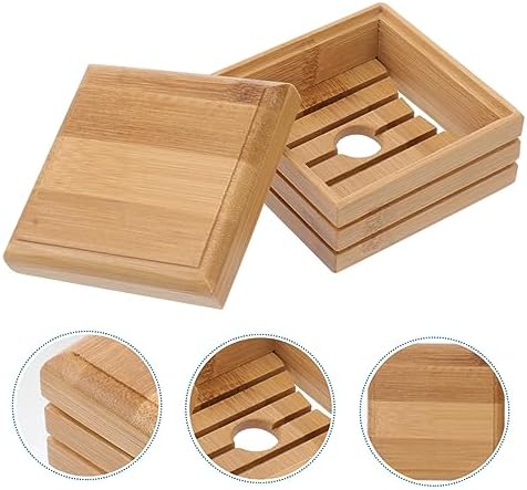 Amosfun Bamboo Soap Dish Holder
