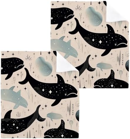 Unique Cute Whale Washcloth Set for Faces and More