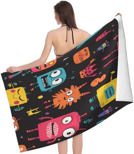 HOYYU Monster Robot Beach Towel for Kids Girls Boys