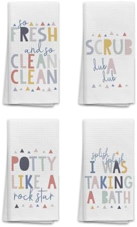 OHSUL Rainbow Hand Towels for Kids 4-Piece Set