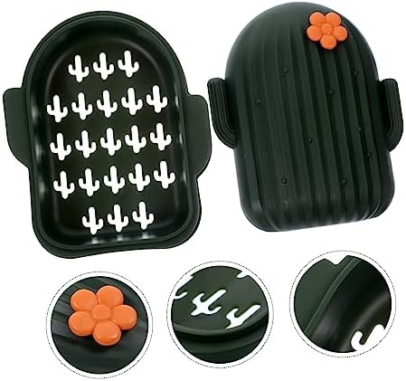 Set of 3 Cartoon Cactus Soap Holder Post-Travel Storage