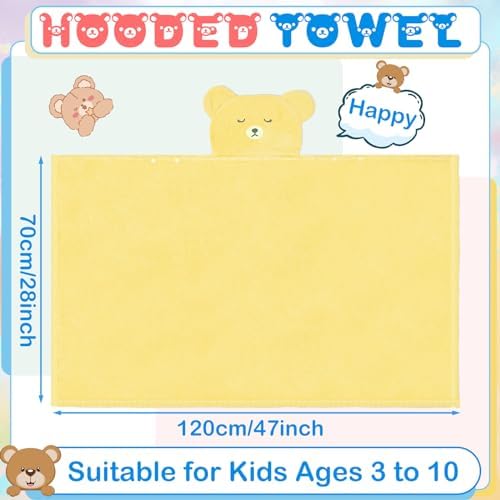 XTinmee Soft Absorbent Bear Ears Hooded Towels for Toddlers 28x47 inch