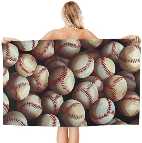 Quick-Dry Comfortable Retro Baseball Pattern Beach Towel