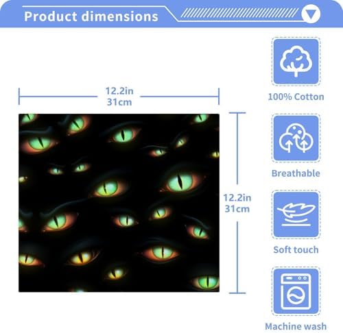 Dark Cats Glowing Eyes Washcloths