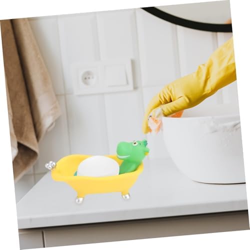 Ciieeo Dinosaur bathtub-shaped bath soap case for kids fun and compact