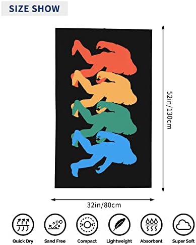 HUIANBPO Retro Bigfoot Microfiber Beach Towel 32x52inx