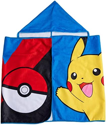 NORTHWEST Pokemon Pikachu Bounce and Bolt Hooded Small Kids Beach Towel