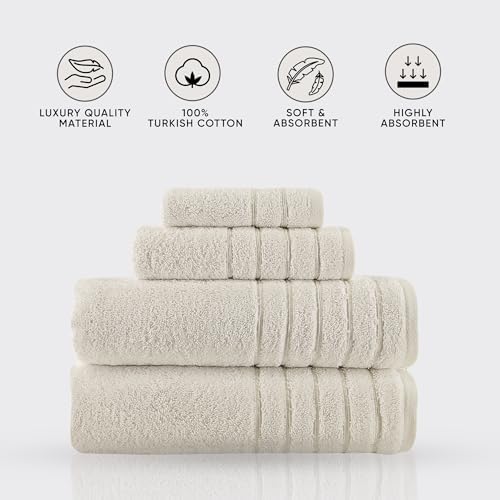 Chic 4-Piece Bath Towels Set for Elegance and Comfort