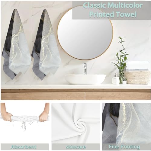 Premium Black White and Gold Marble Decorative Hand Towels