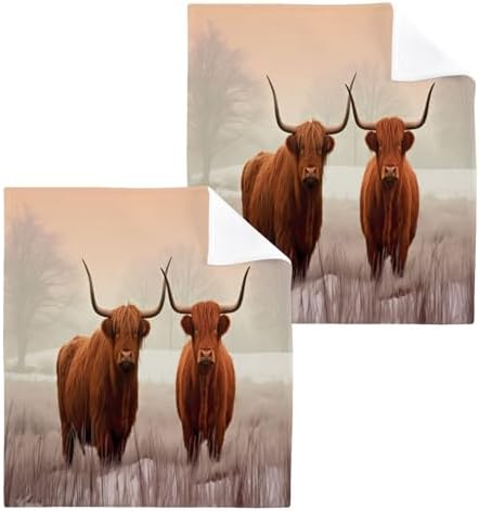 Highland Cow Washcloth 2 Pack Set