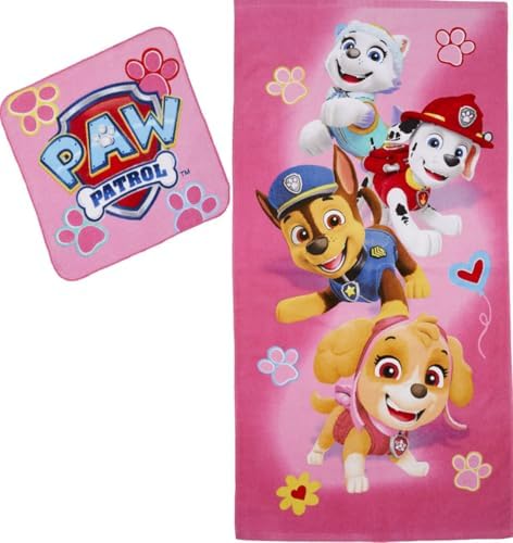 Franco Paw Patrol Girls 2 Piece Bath Towel Set