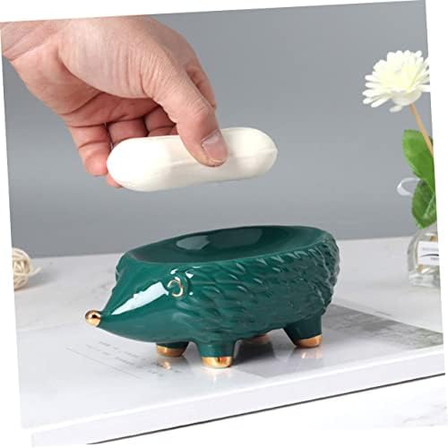 Ceramic Hedgehog Soap Holder for Bathroom Kitchen Decor