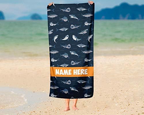 Extra Large Thick Cotton Shark Towels Personalized Design Beach and Travel Use