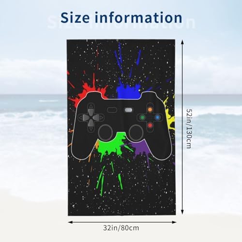 VOOHDDY Game Gamer Joystick Pattern Beach Towels