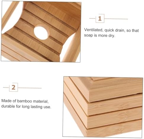 Amosfun Bamboo Soap Dish Holder