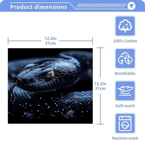 Premium Soft Cotton Black Snake Washcloths