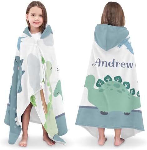 Deven Jungle Little Dinosaur Custom Hooded Bath Towel