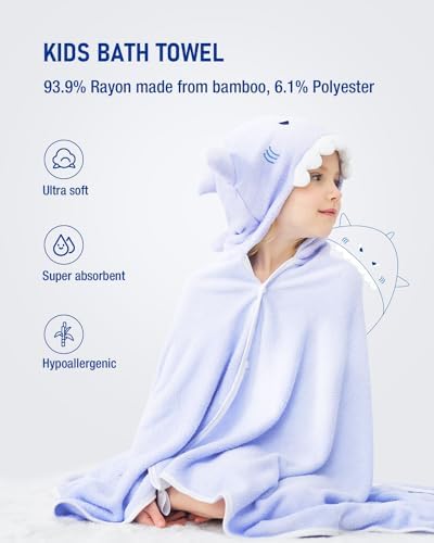 ZIONOR Hooded Bath Towel for Kids