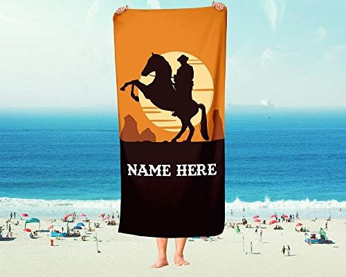 Personalized Corner Extra Large Cowboy Horse Towel