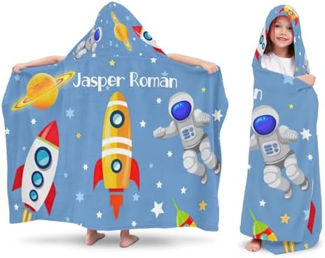 Space Rockets Astronaut Bath Towel for Kids